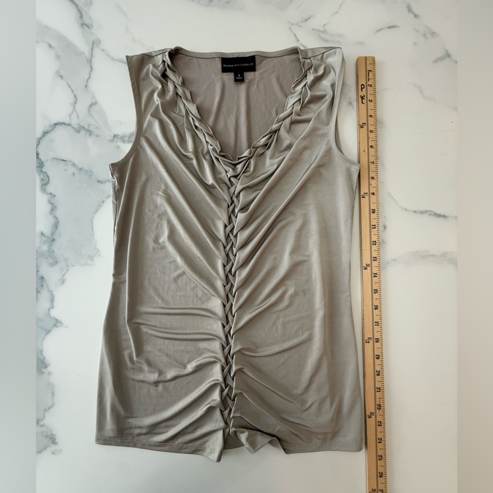 Dana Buchman Tan and Brown Top size Small